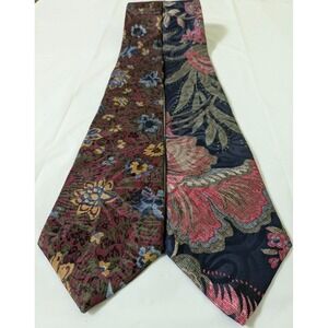 Vintage Envoy Limited Edition Polyester Tie Red Blue Floral 53x3.75 Lot of 2